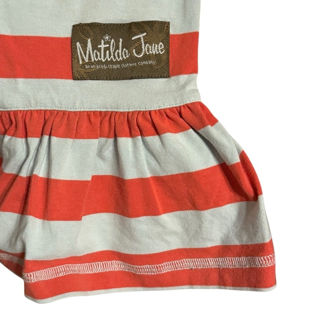 Matilda Jane Girls Red Blue Stripe Ruffle Bell Pants Size 4 - Picture 3 of 4